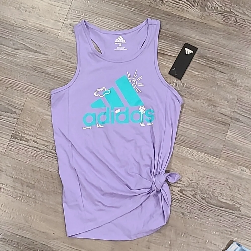 Adidas Tie Front Tanktop with Matching Tie Dye Shorts Size Large/10